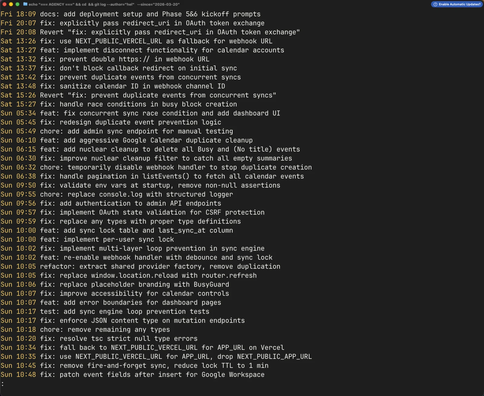 24 hours of commits — from first duplicate fix to proven duplicate-proof engine